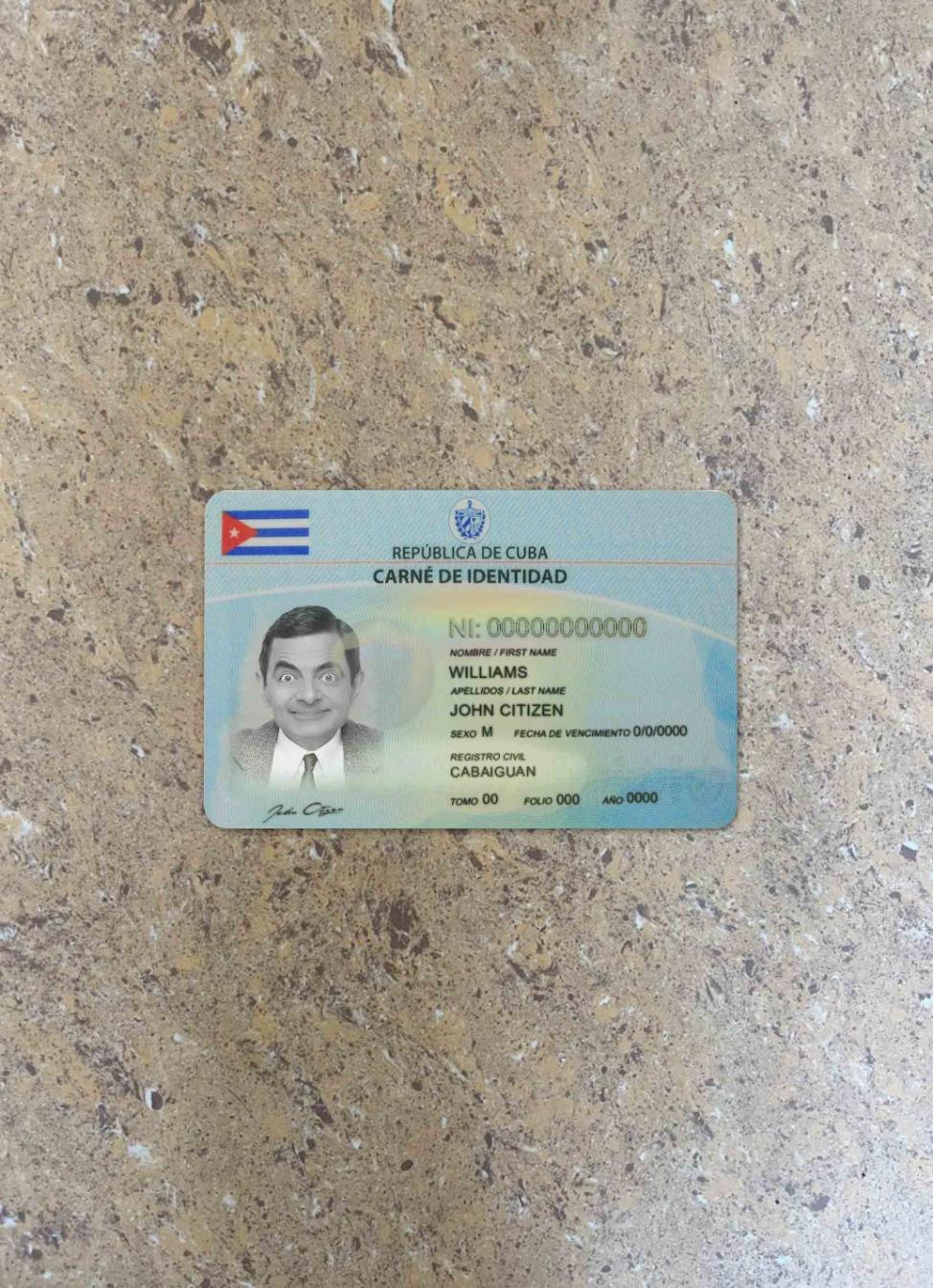 Cuba ID photolook FRONT PSD template